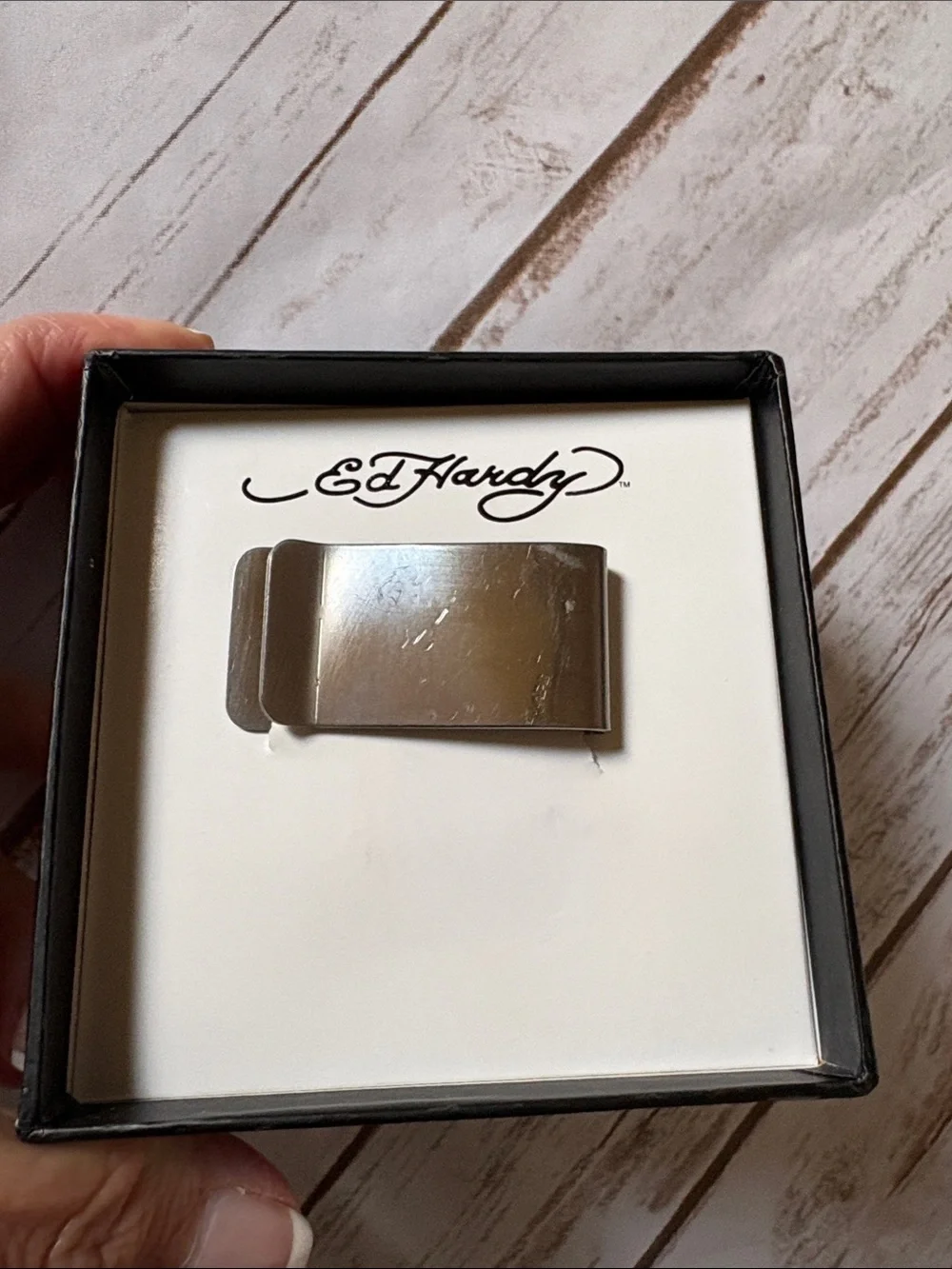 Ed Hardy Money Clip Death & GloryBlack in Original Box with Colorful Tattoo Art